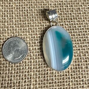 Teal Stone Pendant Necklace